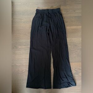Gap Body Crinkle Gauze Black Wide-Leg Drawstring Pants